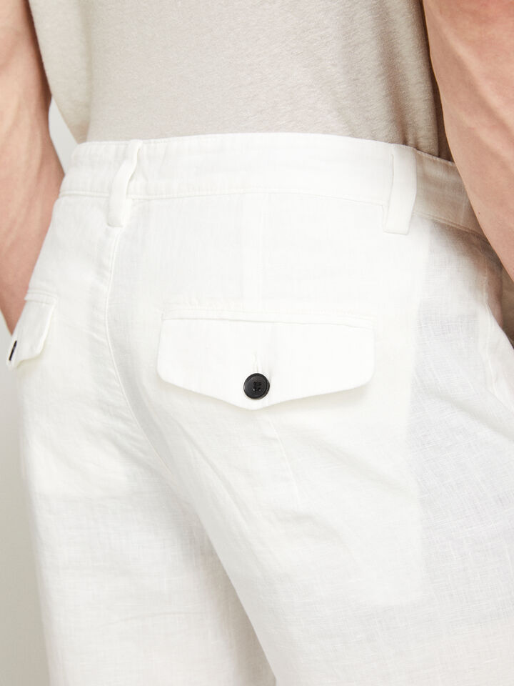 Regular fit trousers in 100% linen - men's regular fit trousers - White | Sisley image number 5